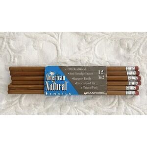 Sanford‎ Real Wood American Natural Pencils No 2 Anti Smudge Vintage 1998 USA